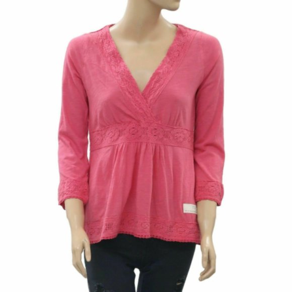 Odd Molly Anthropologie Step Over Blouse Top Floral Lace Pink - Picture 2 of 5